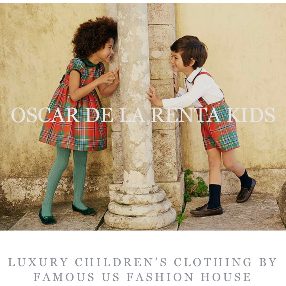 Oscar de la Renta Red and Green Plaid Girls' Holiday Dress - Picture 12 of 12